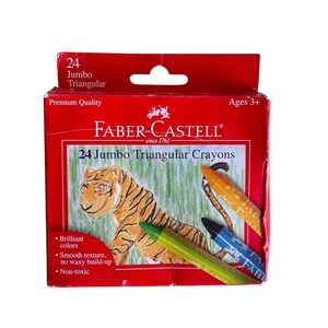NEW‎ Faber-Castell 24 triangular Colored Eco Wax Crayons Premium Quality